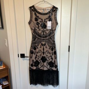 Pink and Black Flapper Dress